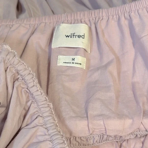 NWT Aritzia Wilfred Waters Poplin Jumpsuit Romper Smocked in Cloudy Lilac Medium - Picture 10 of 12